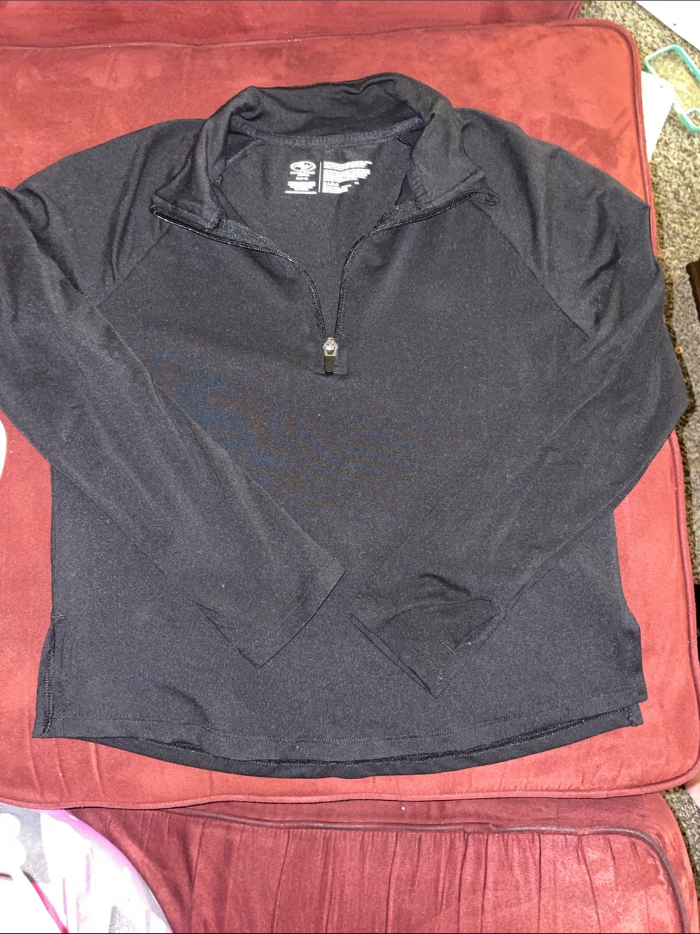 Athletic Works Black Kids' Half-Zip Pullover Top